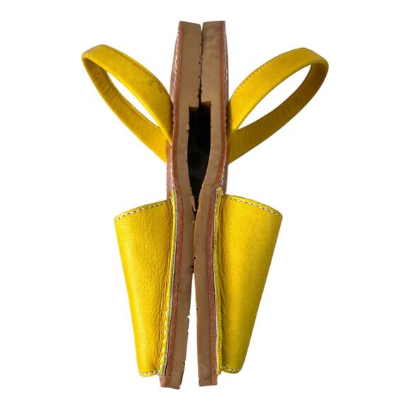 CASTELL MENORCA Avarcas Leather Slingback Sandals in Yellow EU 41 US 10 - 10.5 - Picture 7 of 10